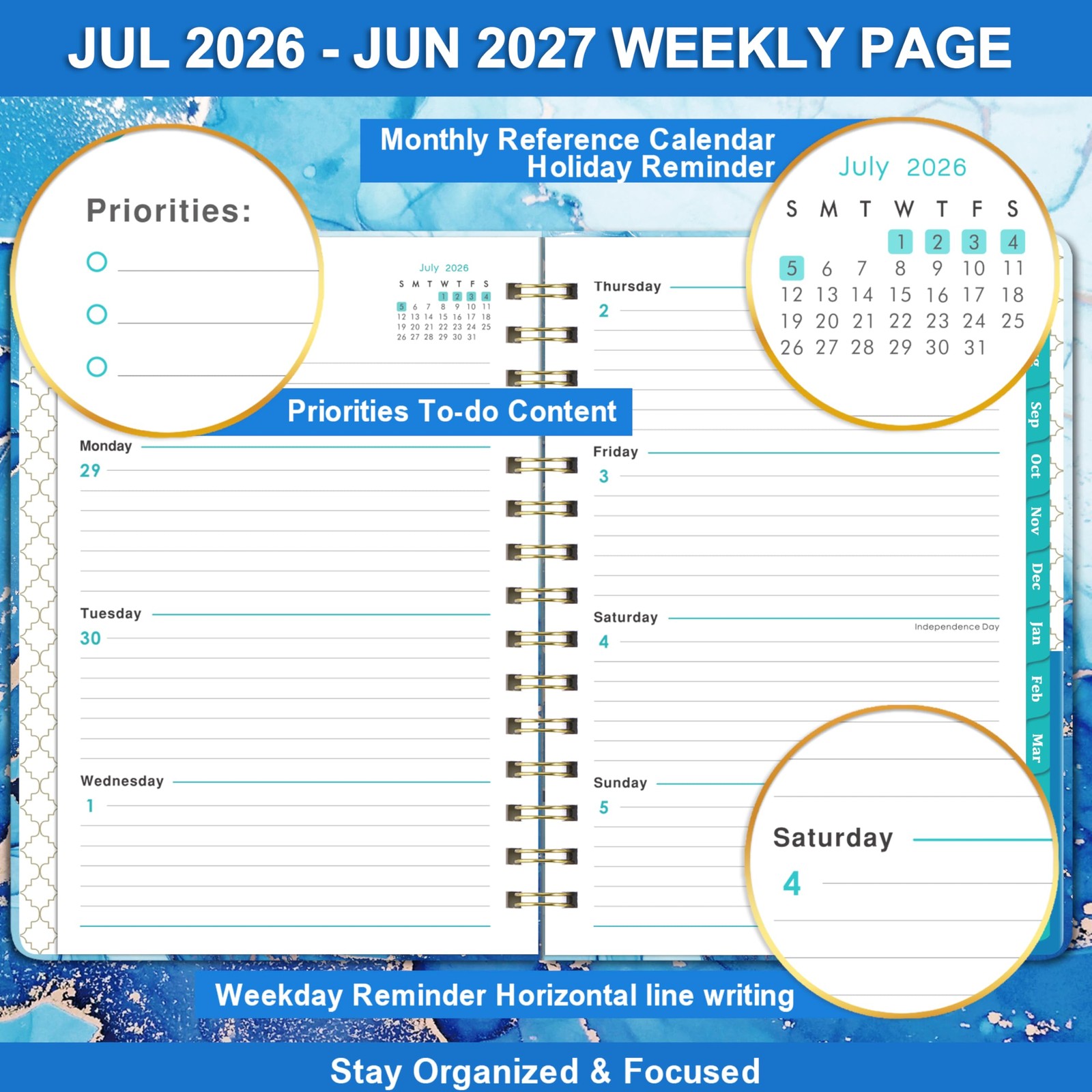 Planner 2026-2027 – Academic 2026-2027, July 2026 – June 8.5″ x 6.4″
