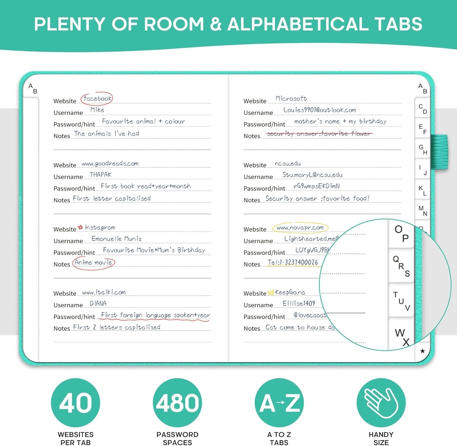 Elegant Password Notebook for Seniors – 136 Pages for Secure Password Management