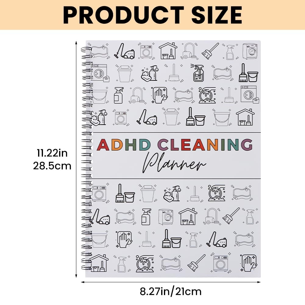 ADHD Cleaning Planner, Cleaning Schedule and Checklist Organizer, Editable Ho…