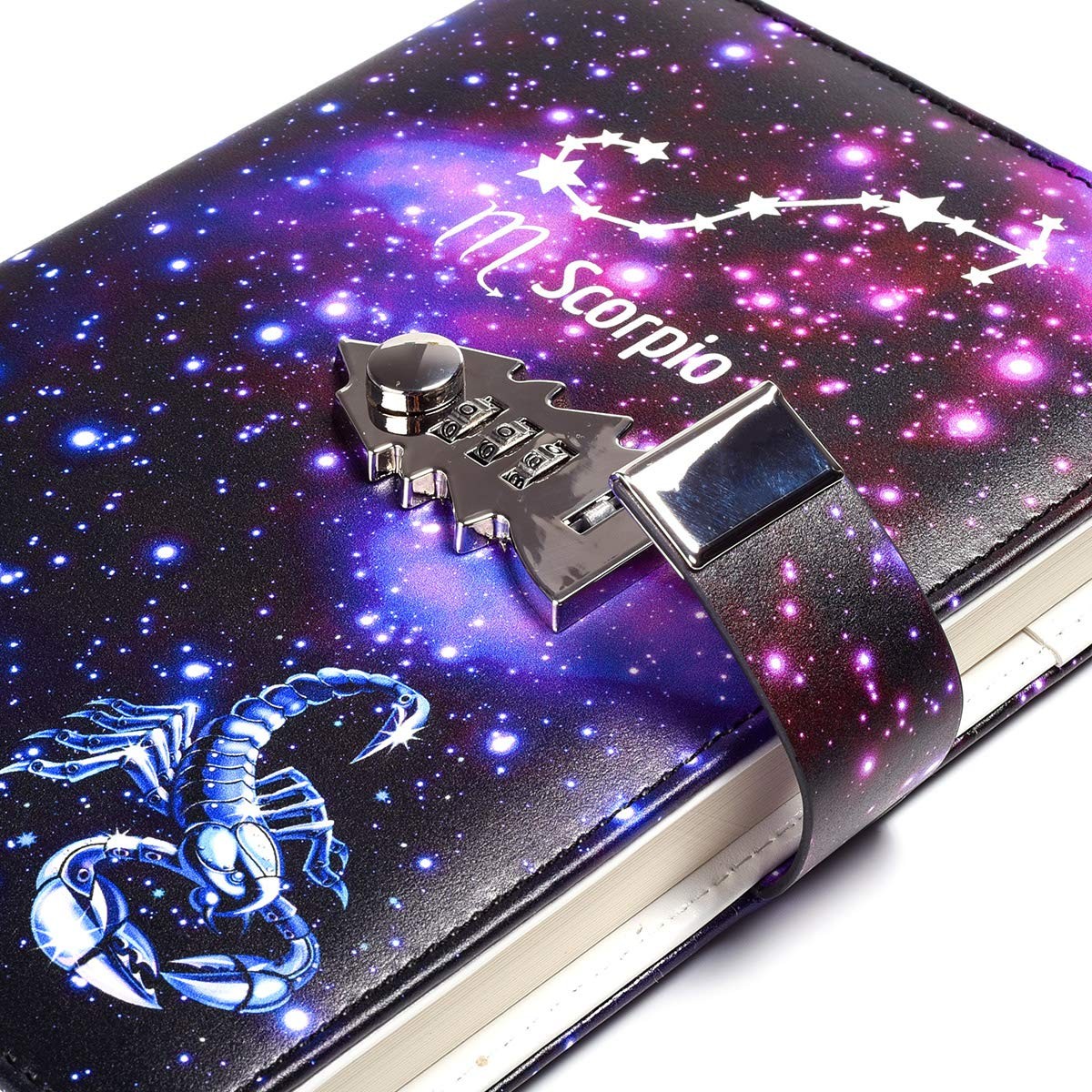 ARRLSDB A5 Creative Password Lock Journal PU Leather Combination a5, Scorpio