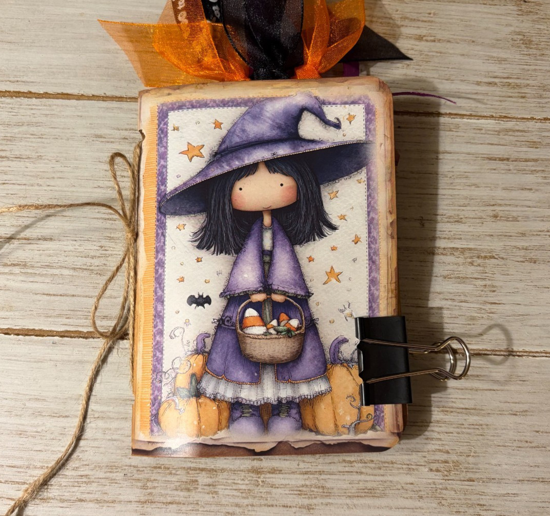 Junk Journal Handmade Booklet Book Vintage “Cute Halloween” Pockets, Ephemera