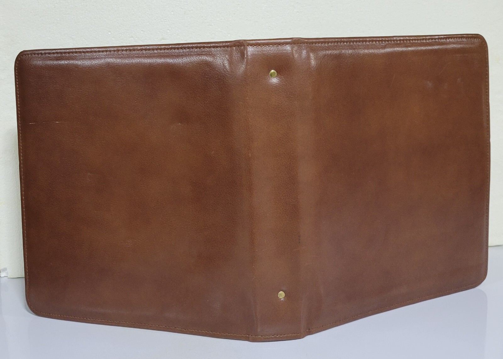 VTG Koloman Handler Brown Leather 7 Ring Binder Zip Close Franklin Quest Inserts