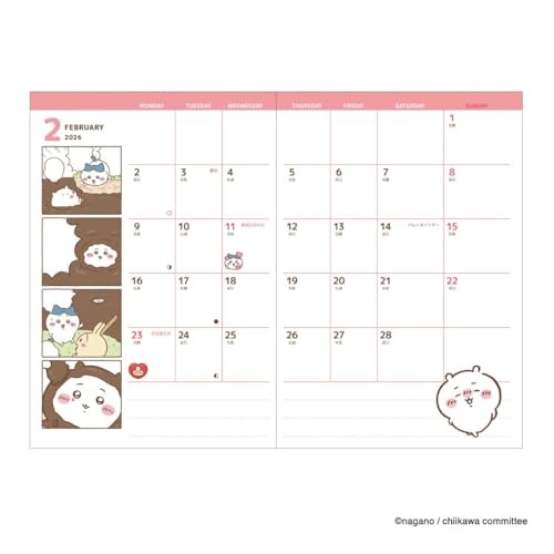 2026 Planner A6 Comic Monthly Diary Chiikawa/Fue