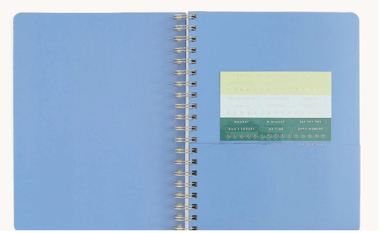 NWT Simplified by Emily Ley 2026-2027 Blue Floral Large Softcover Weekly Planner