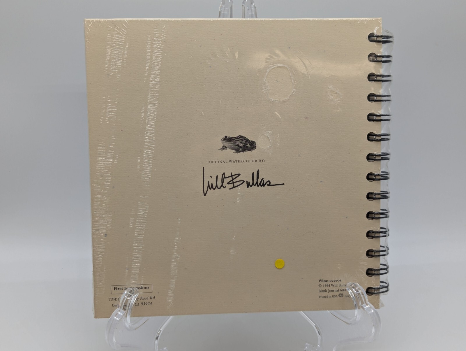 First Impressions Wine-oceros 1994 Will Bullas Blank Journal #6001 Sealed USA