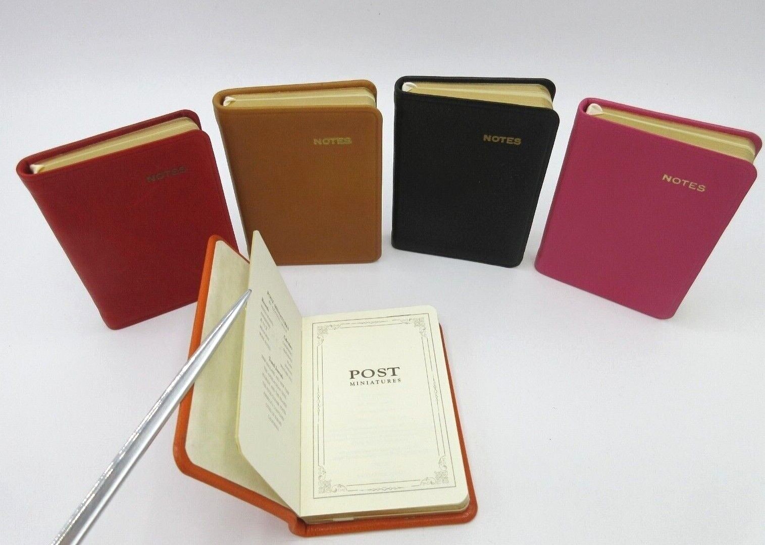 NOTES Mini Notebook Leather Bound 3×4 Soft Cover 160 Lined Pages Post Miniatures