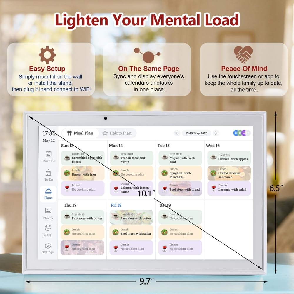 Digital Calendar 10.1 Inch Smart Electronic Planner, IPS Touch Screen, 32GB,