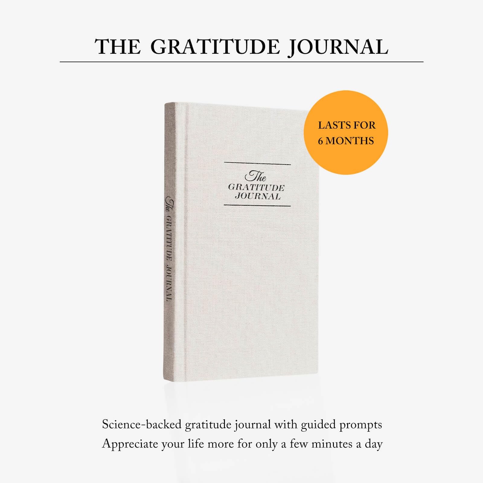 The Gratitude Journal – for More Mindfulness, Happiness, 5×8 inches, Beige