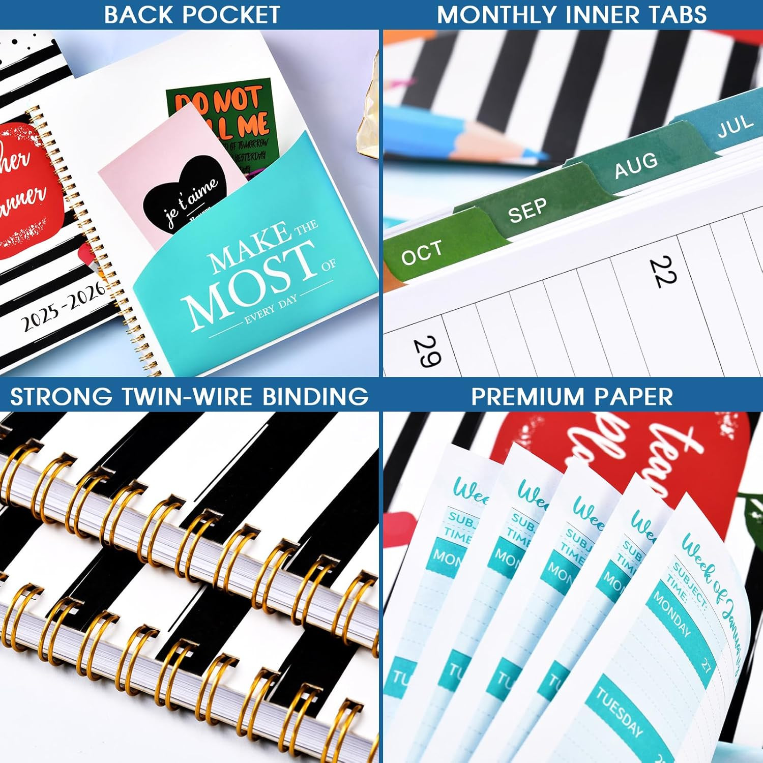 2026 Teacher Planner, Lesson Planner 2026, January 2026 – December 2026, 8.5″ x