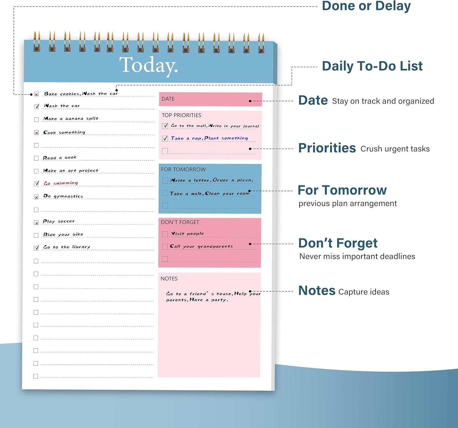 Compact 6.5″ x 9.8″ Spiral To Do List Notepad – Boost Productivity