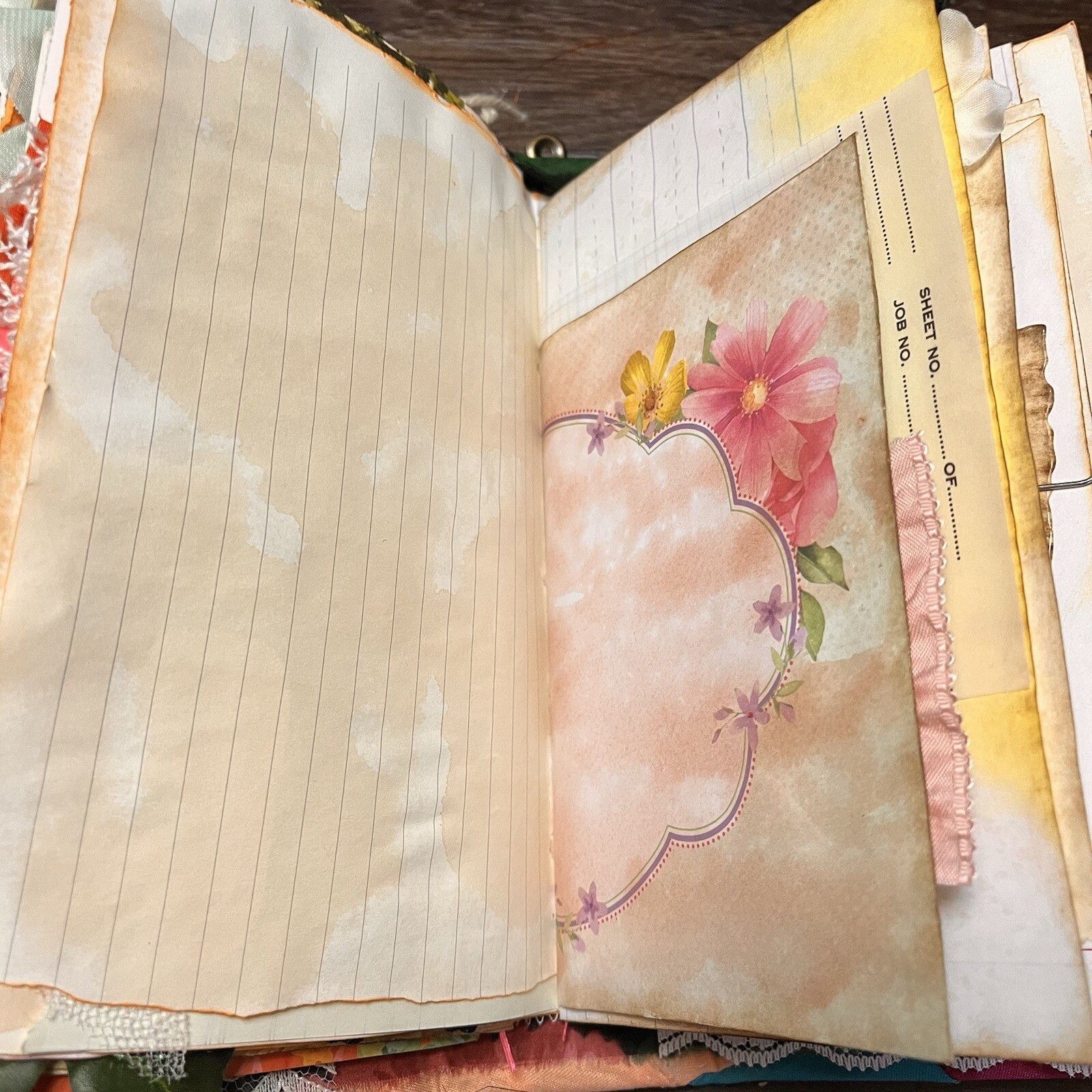 Boho Junk Journal Floral Flowers Feminine Gypsy Colorful Handmade Journal