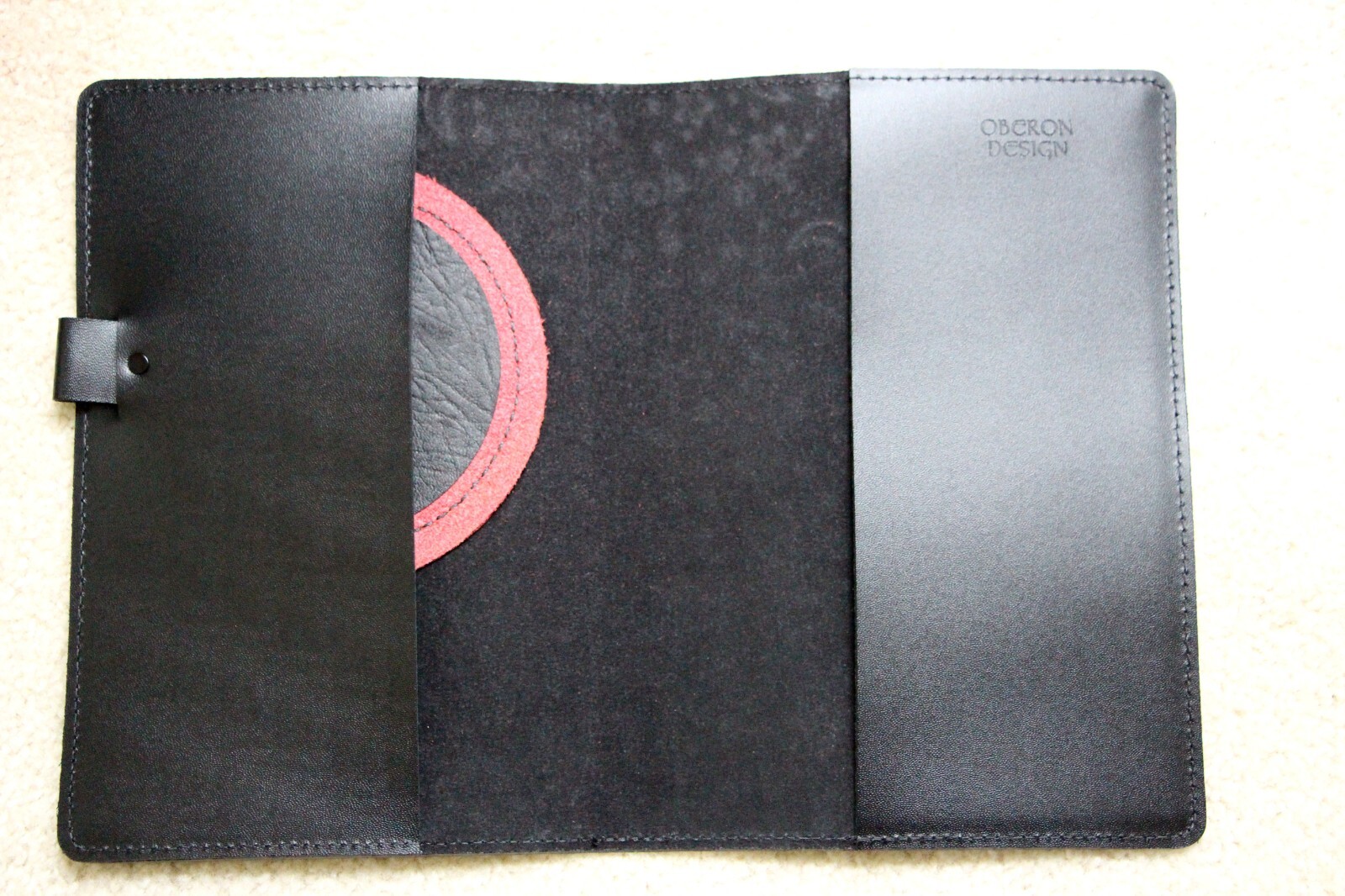 Oberon Design Leather ICON Journal Cover 6″ x 9″ Cancer ZODIAC Stars Red & Black
