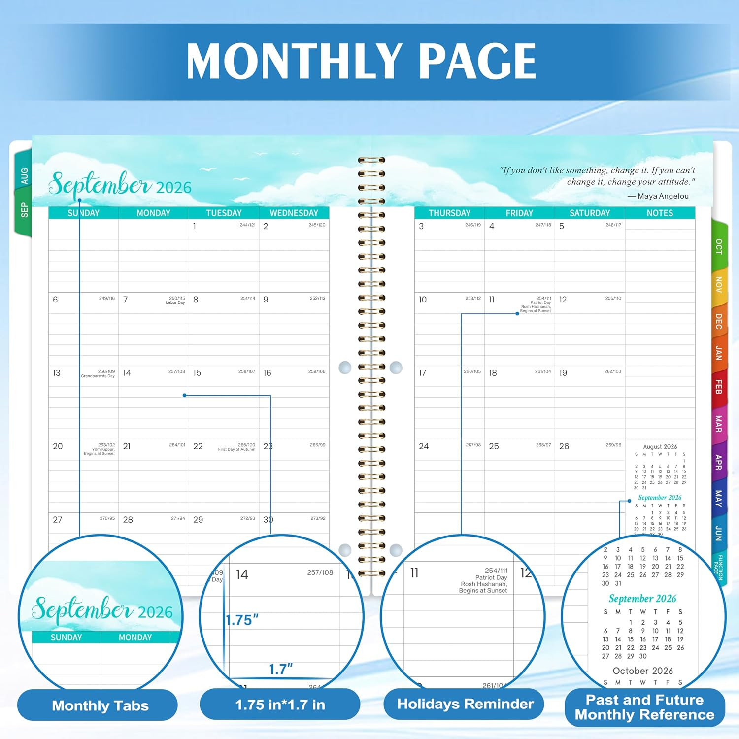 Student Planner 2026-2027 – Monthly and Weekly School Planner 2026-2027 with Col