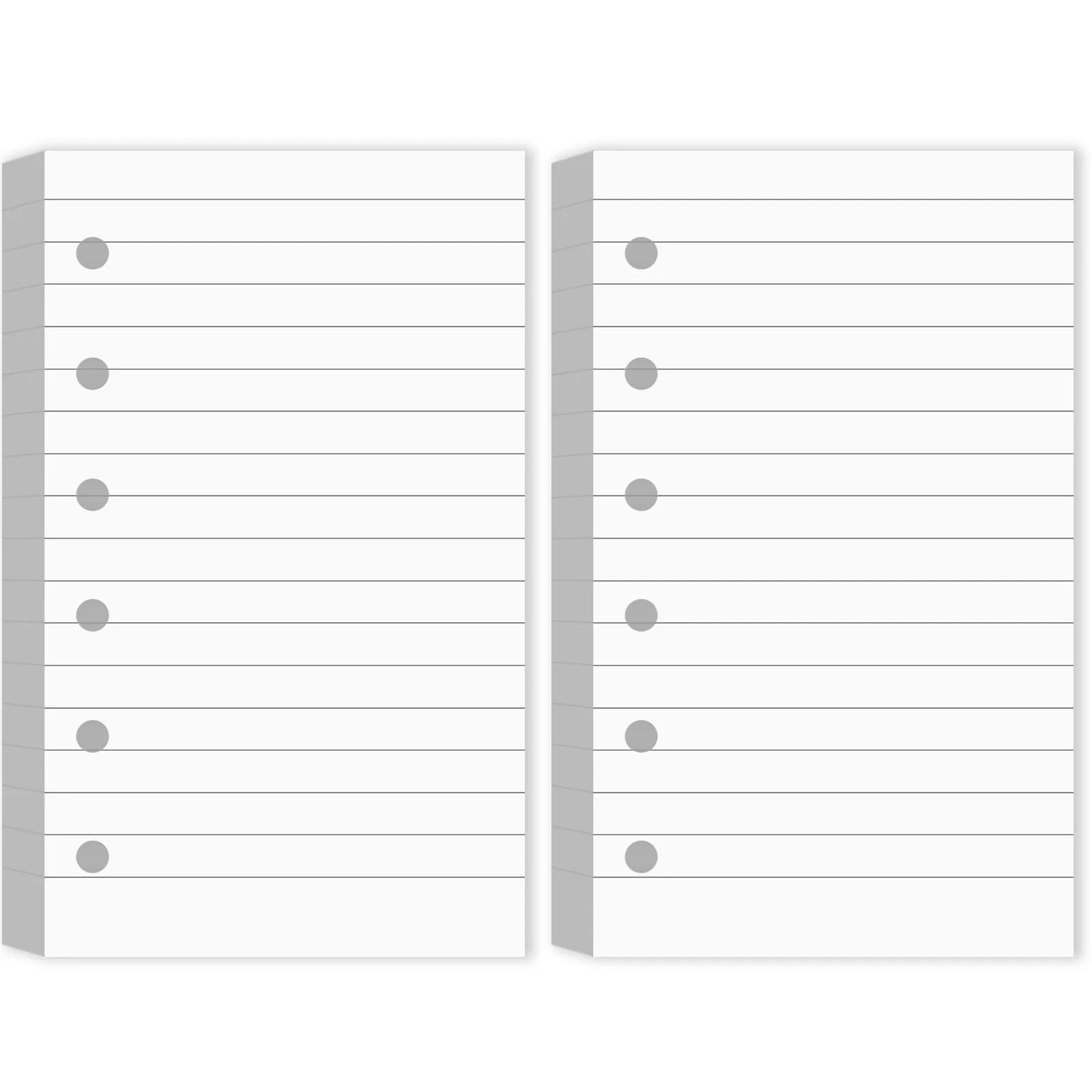 200 Sheets Blank Lined Paper Refill for 3×5 Inch Binders 6 Ring Memo Paper