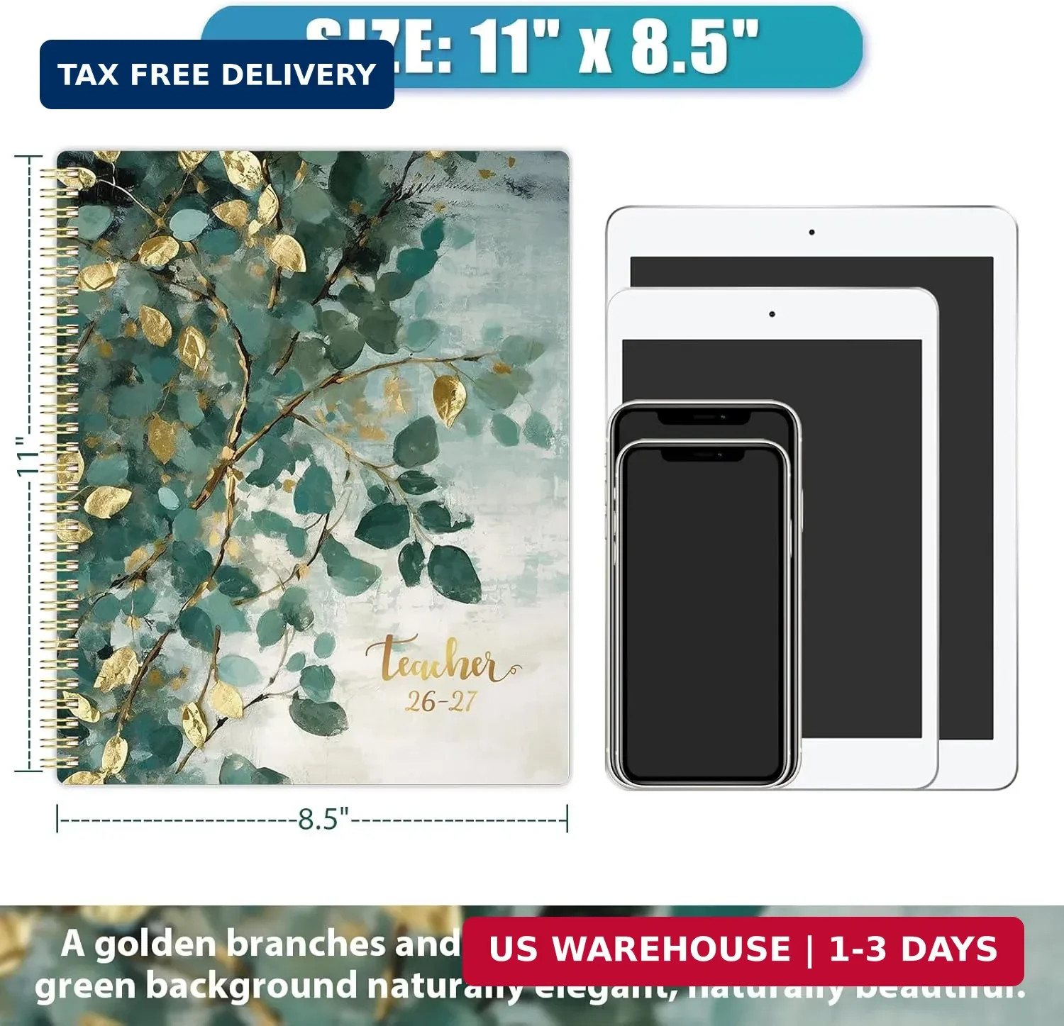 Teacher Planner 2026-2027 – Teacher Lesson Planner, July 2026 – June 2027, 8.5″