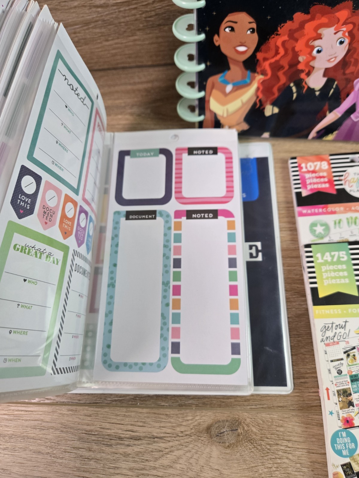 Happy Planner Haul Mix Lot. Disney Binder, 80+ Mics Calander Stickers. Get Fit