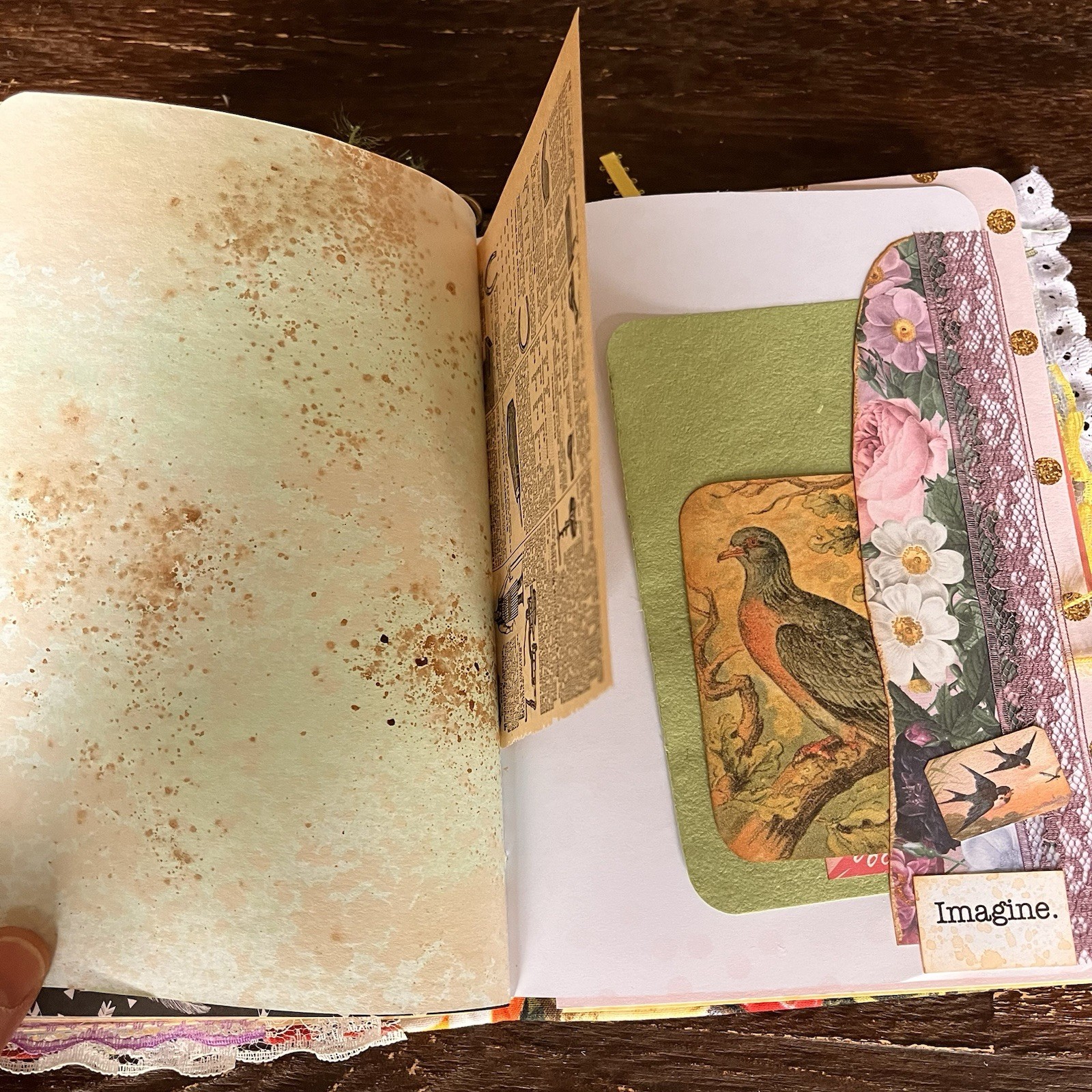 Bird Themed Junk Journal 3 Signatures Softcover Decorated Floral Colorful