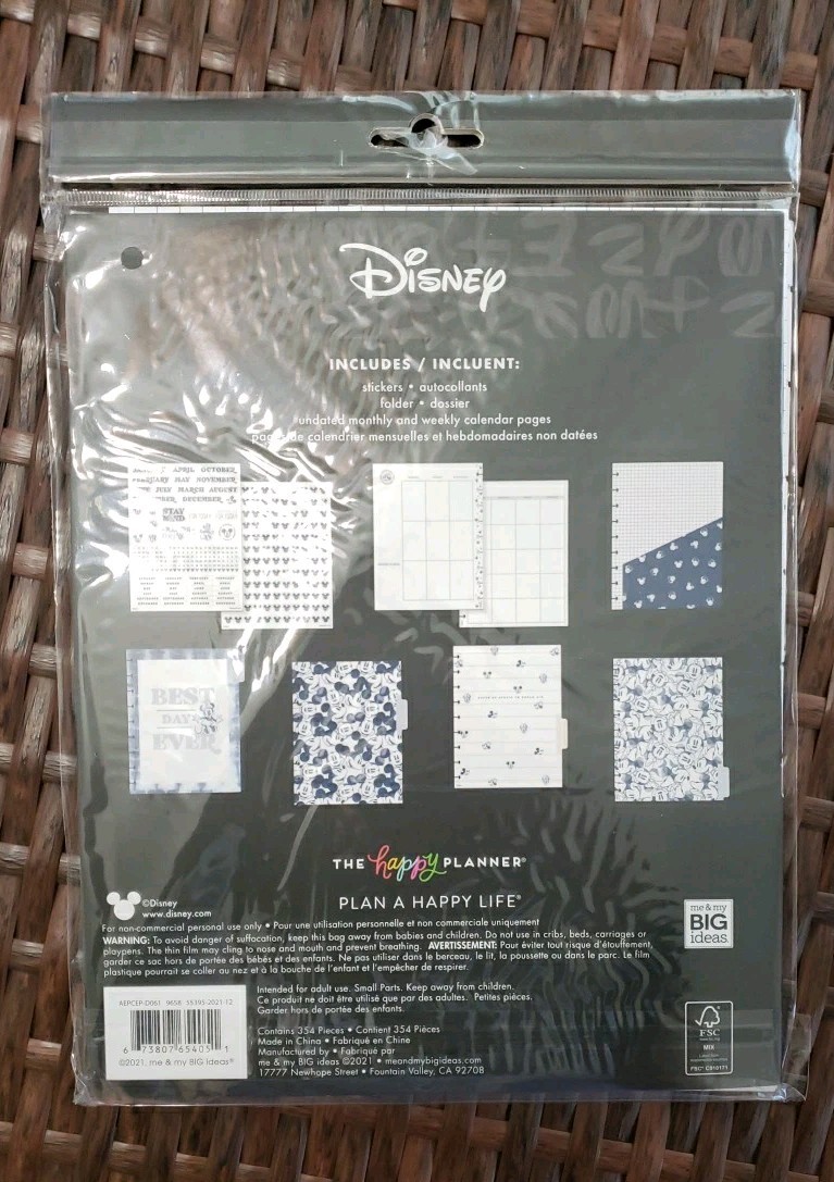 Happy Planner Disney BEST DAY EVER Undated Mickey & Minnie Mouse Extension Pack