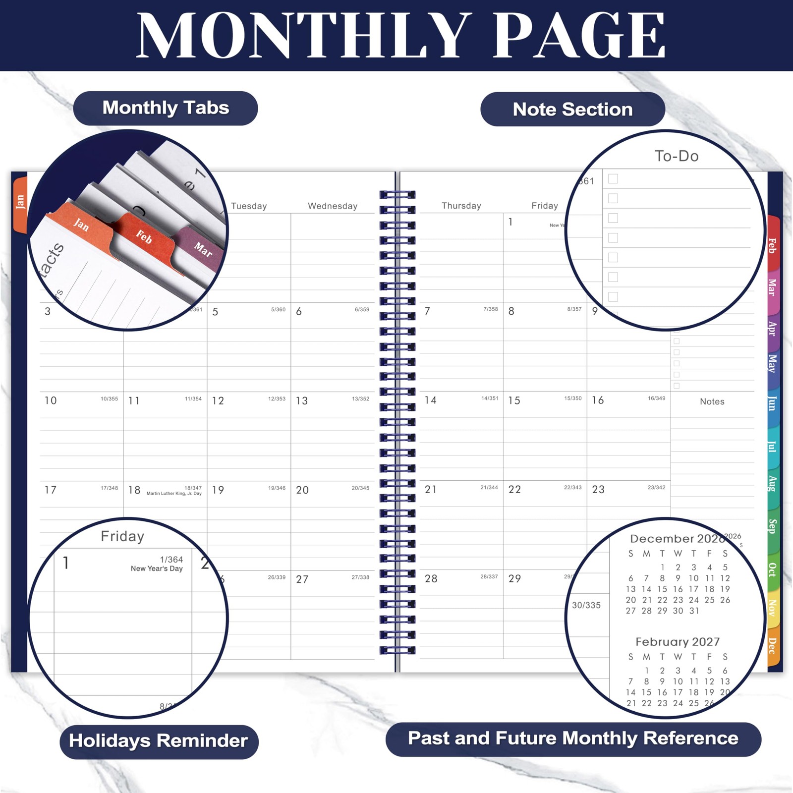 2027 Planner Weekly and Monthly – JAN 2027 – DEC 2027, 9″×11″, Calendar Plann…