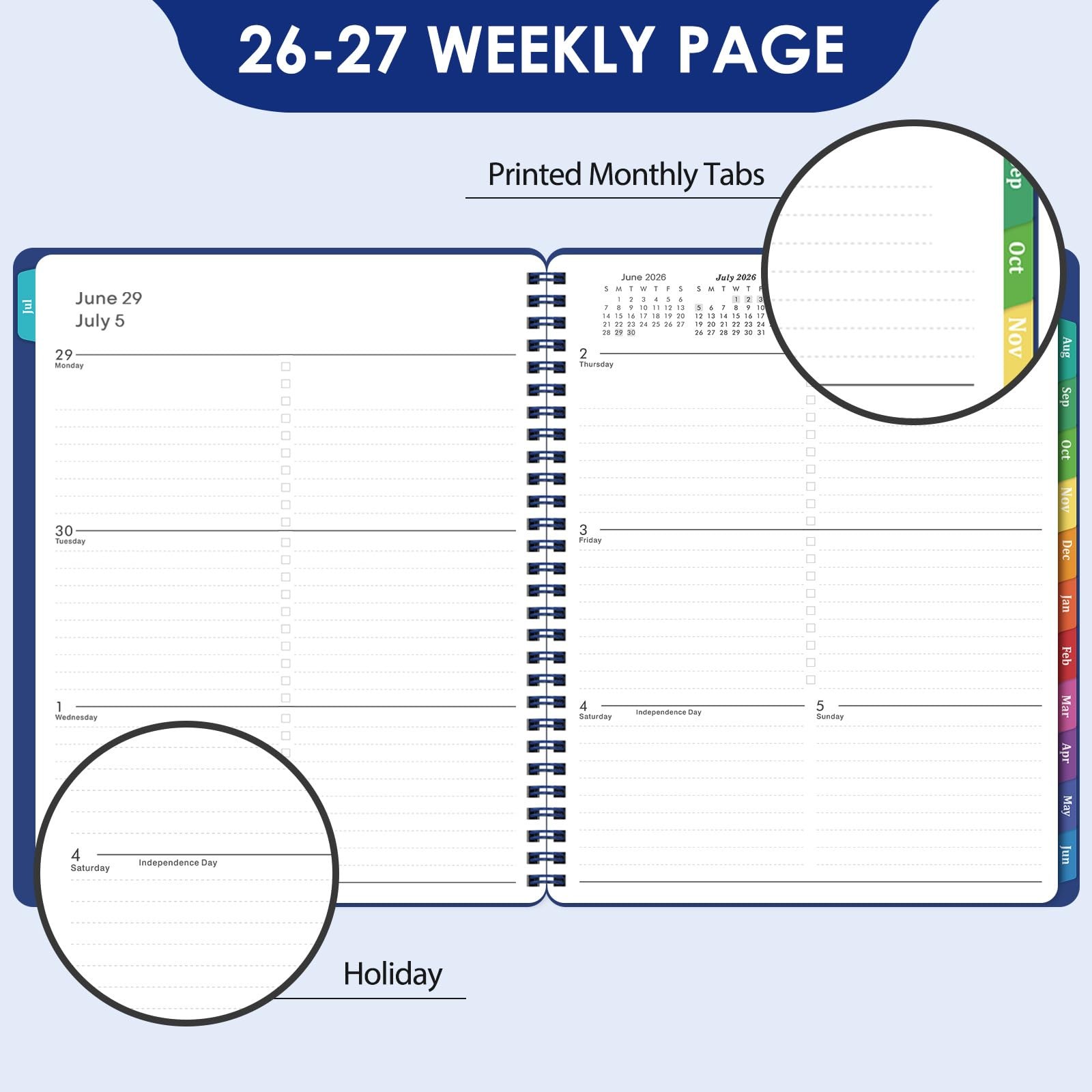 Planner 2026-2027 – Weekly and Monthly Planner 2026-2027 (Jul 2026 – Jun 2027…