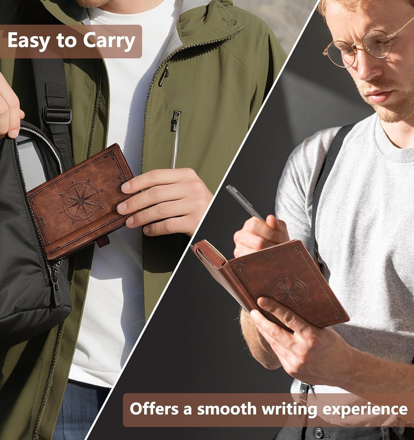 Small Lined Pocket Journal Notebook for Men – 256 Numbered Pages College Rule…