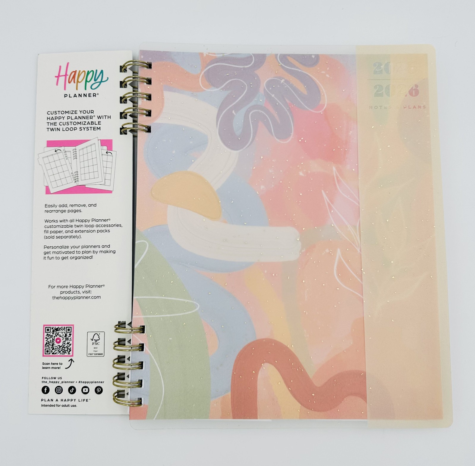 Happy Planner Monthly/Weekly Spiral Planner, 8-1/2″, July 25-July 26