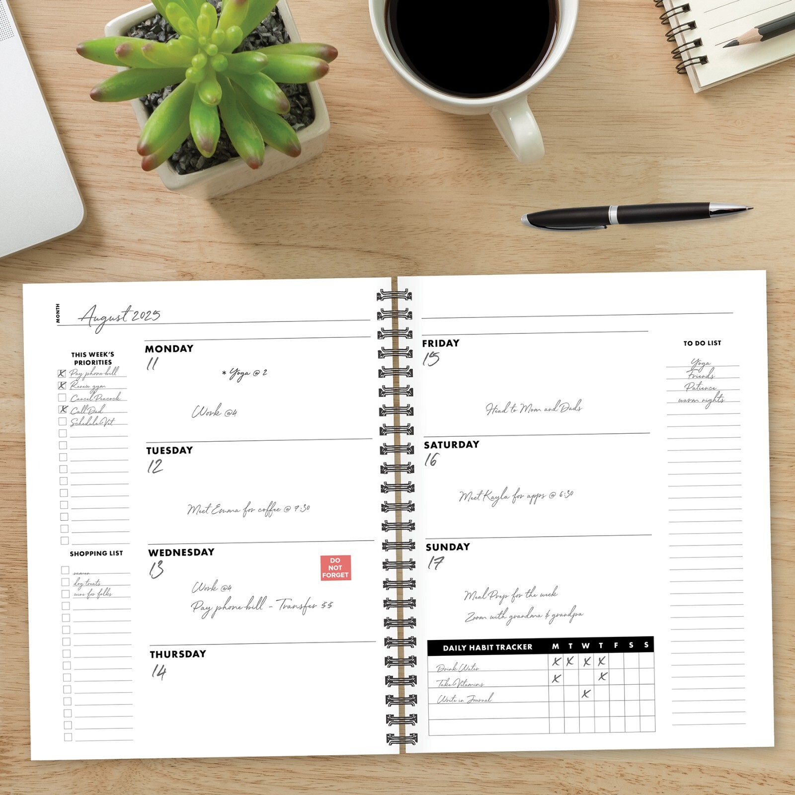 UNDATED Charcoal Gray 8.5″ x 11″ Softcover Planner