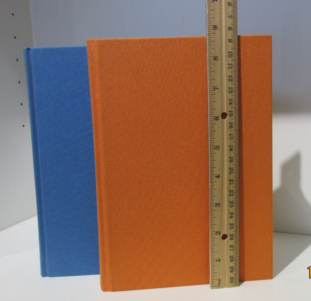 Notebook 6×8″ Lined Pages w Tabs Fabric Cover Hardcover Graphic Image Orange