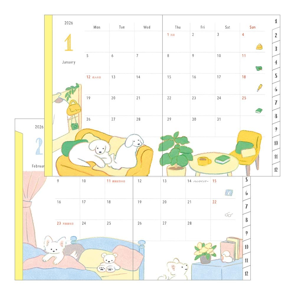 DESIGNPHIL MIDORI Planner 2026 A6 Weekly Dog Pattern