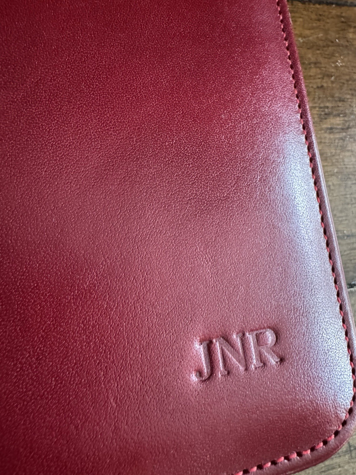 Red Leather Like Planner Organizer Padfolio Portfolio JNR Embossed 12.5×9.5