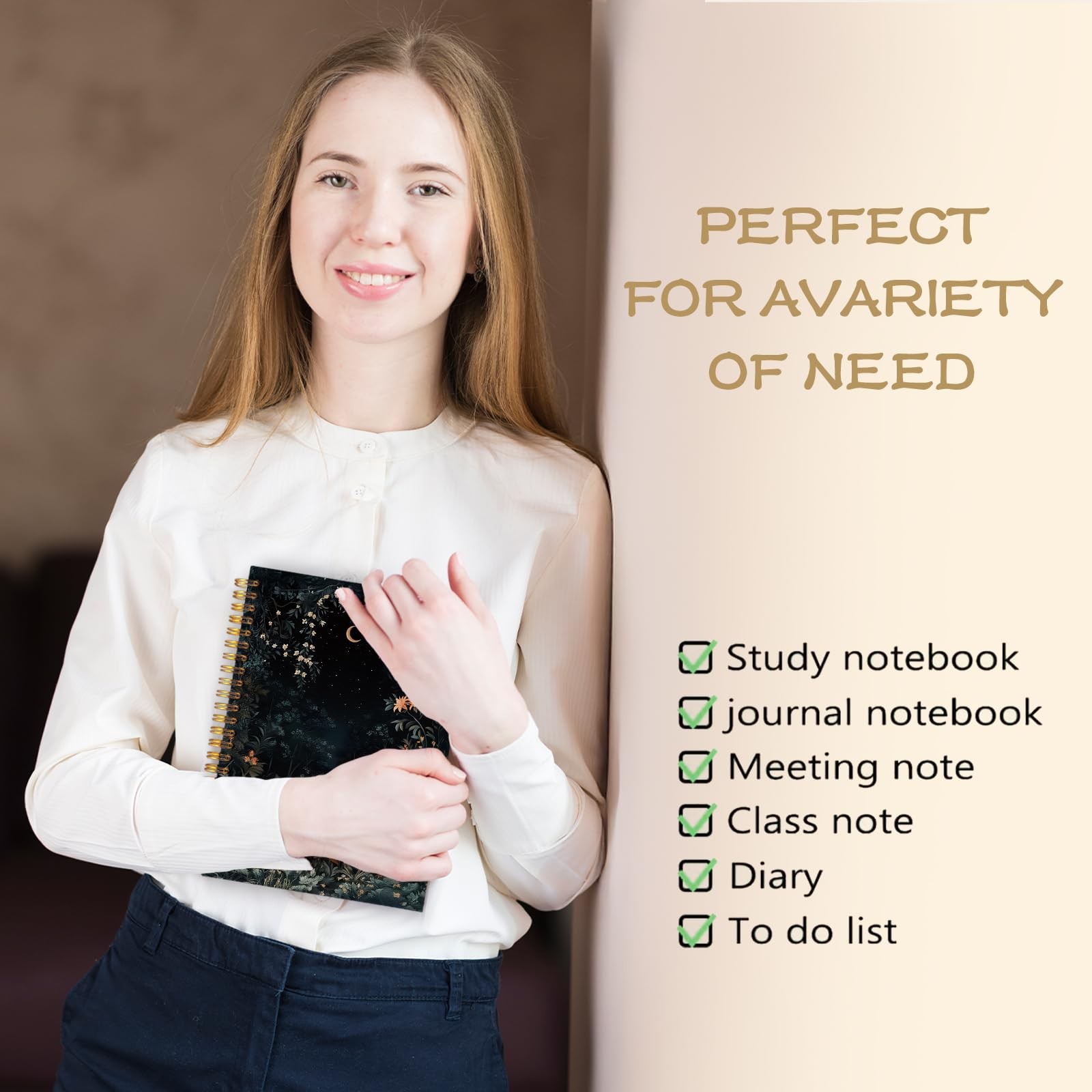 WARDOS Dark Cottagecore Moon Night Forest Notebook Journal 5.5×8.3, Forest-B