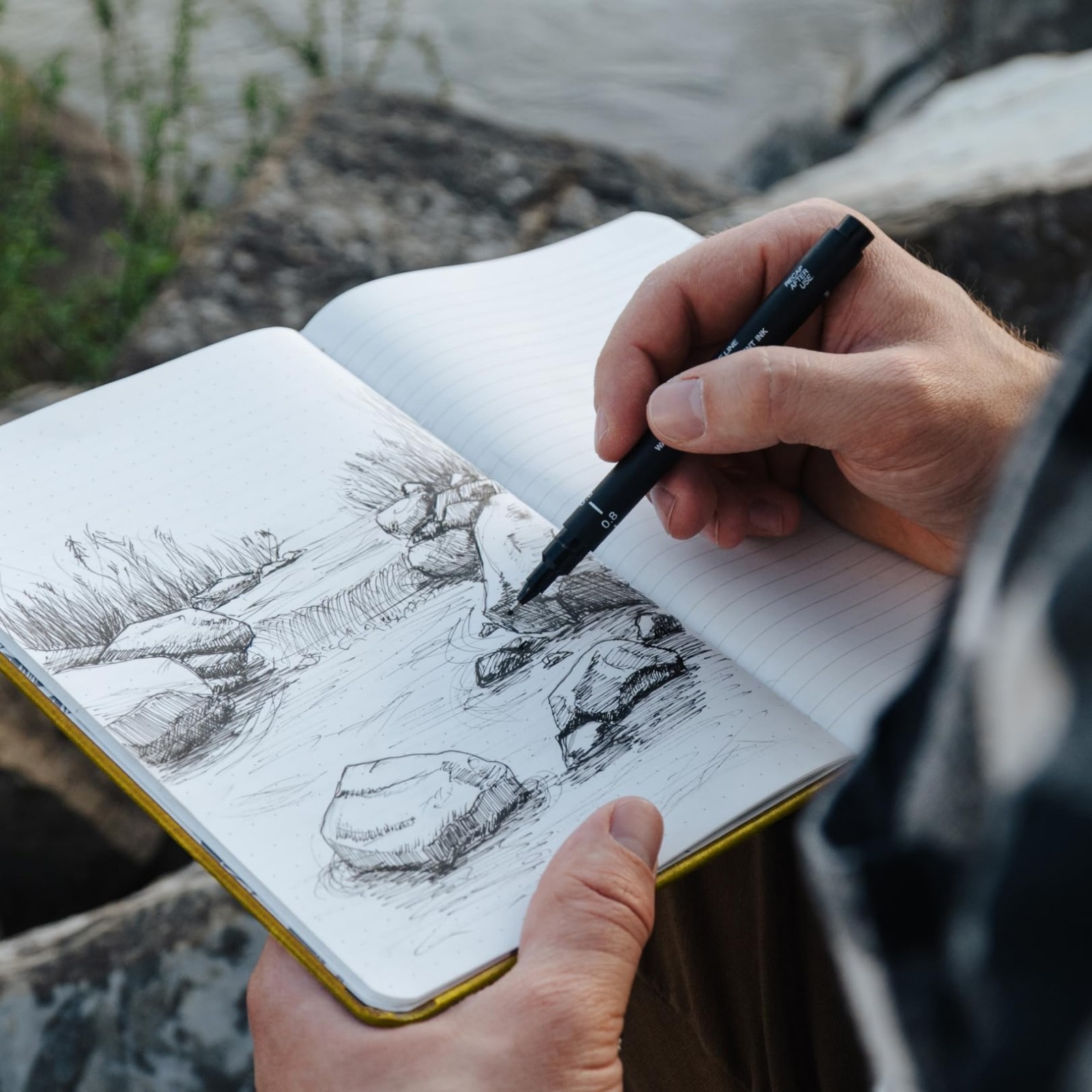 A5 Waterproof Field Journal – Vegan Leather, 144 Pages, Ruled & Dot Grid, Weathe