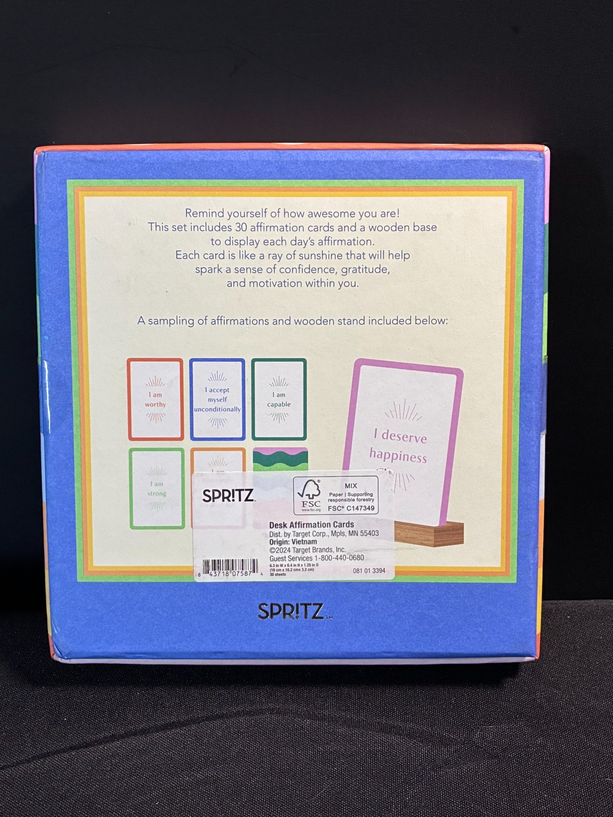 Spritz “You Got This” Desk Affirmation Cards 30 Count w Wooden Stand NIB