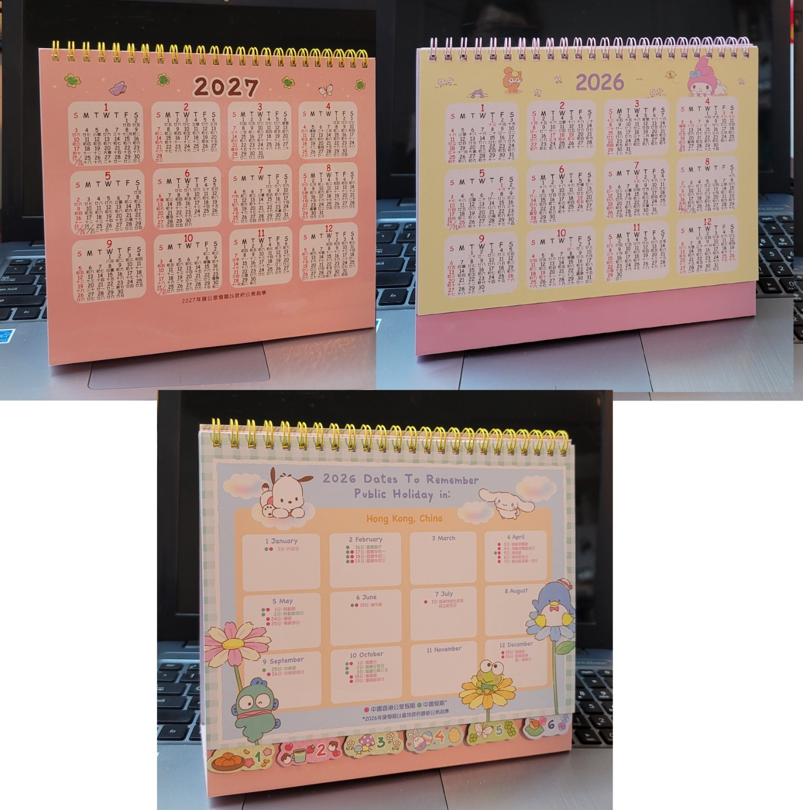 Mix Sanrio Characters 2026 Desk Calendar Monthly & Yearly Planner with Stickers