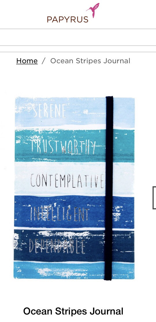 Paper Destiny- (Lori Weitzner, Ode To Color) Ocean Stripes Journal -Papyrus-