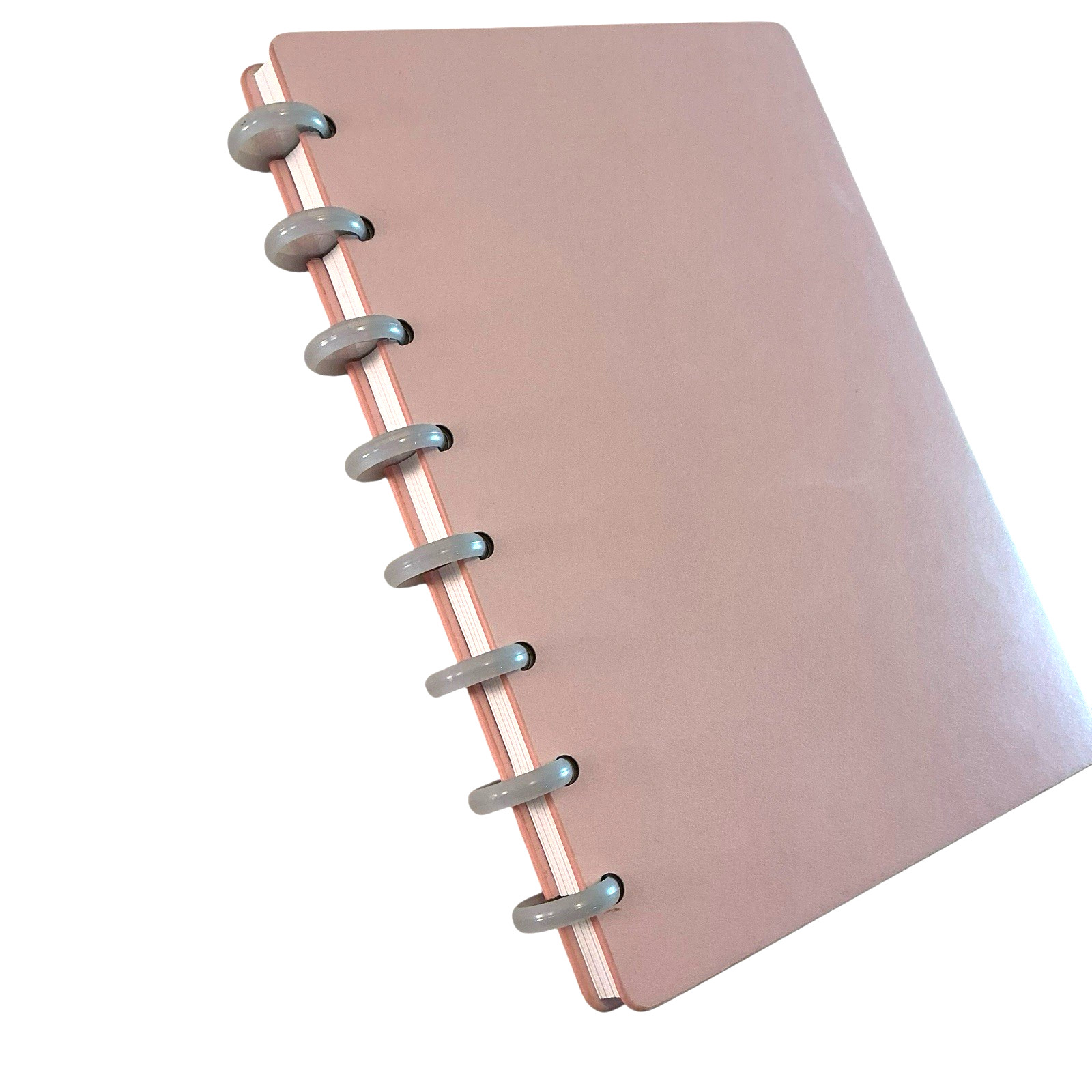 TUL Discbound Notebook Junior Leather Pink Cover, Refillable, Journal, Planner