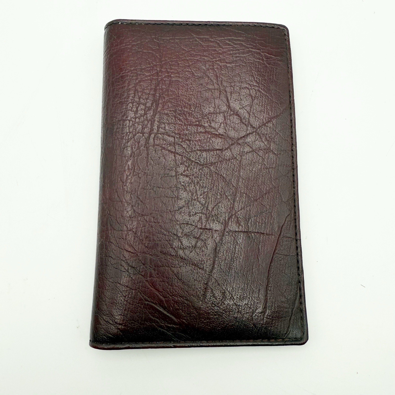 Vintage Day-Timer Senior Size Wallet Organizer Dark Brown Leather