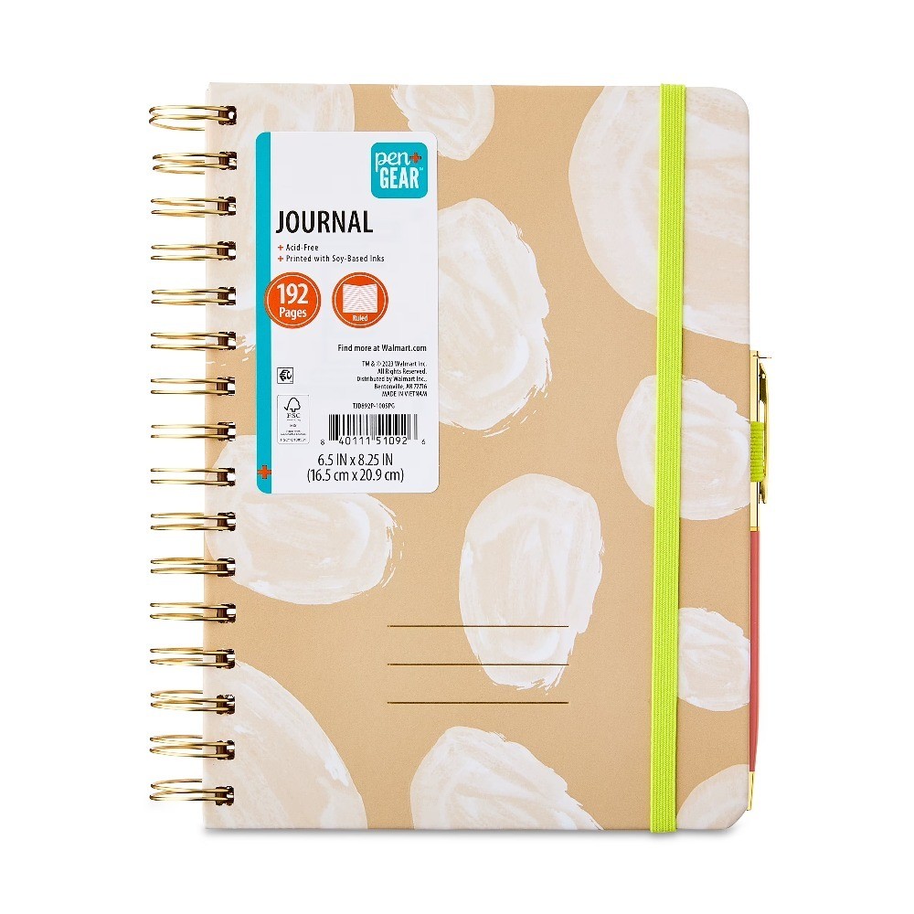 Pen + Gear Twin Wire Bound Journal – Khaki, 6″ x 8.25″ x 1″, 192 Lined Pages,