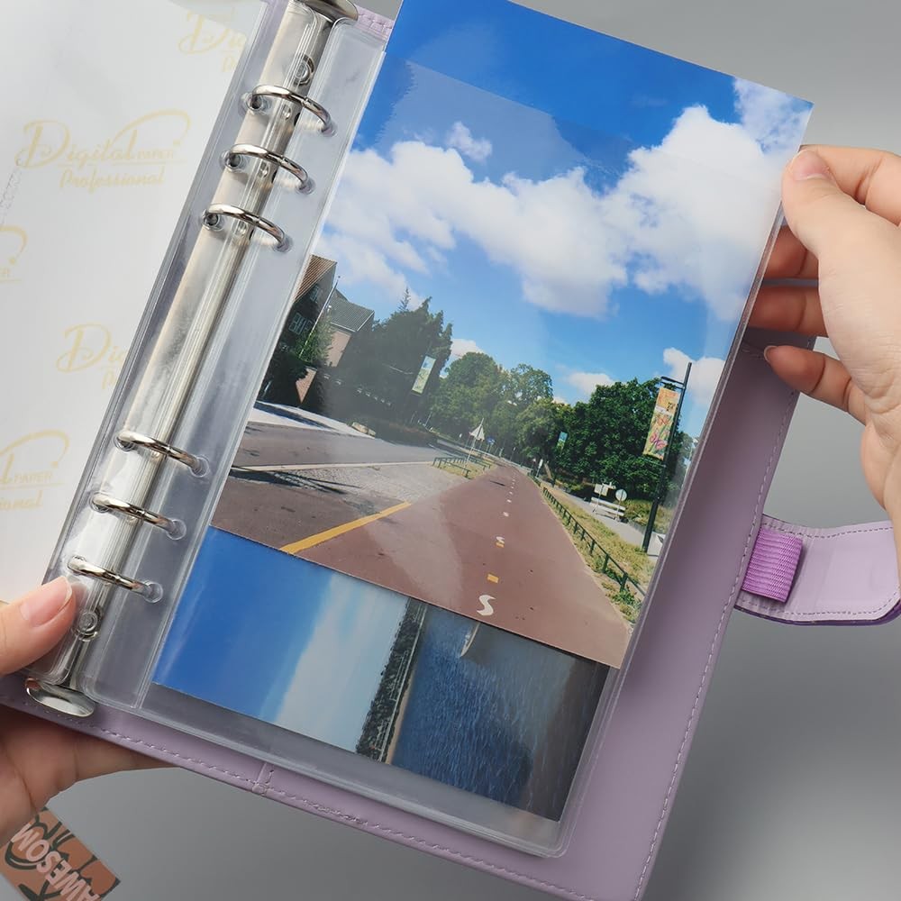 12 PCS A5 Binder Pockets Clear Cash Envelopes Waterproof PVC Page Sleeves