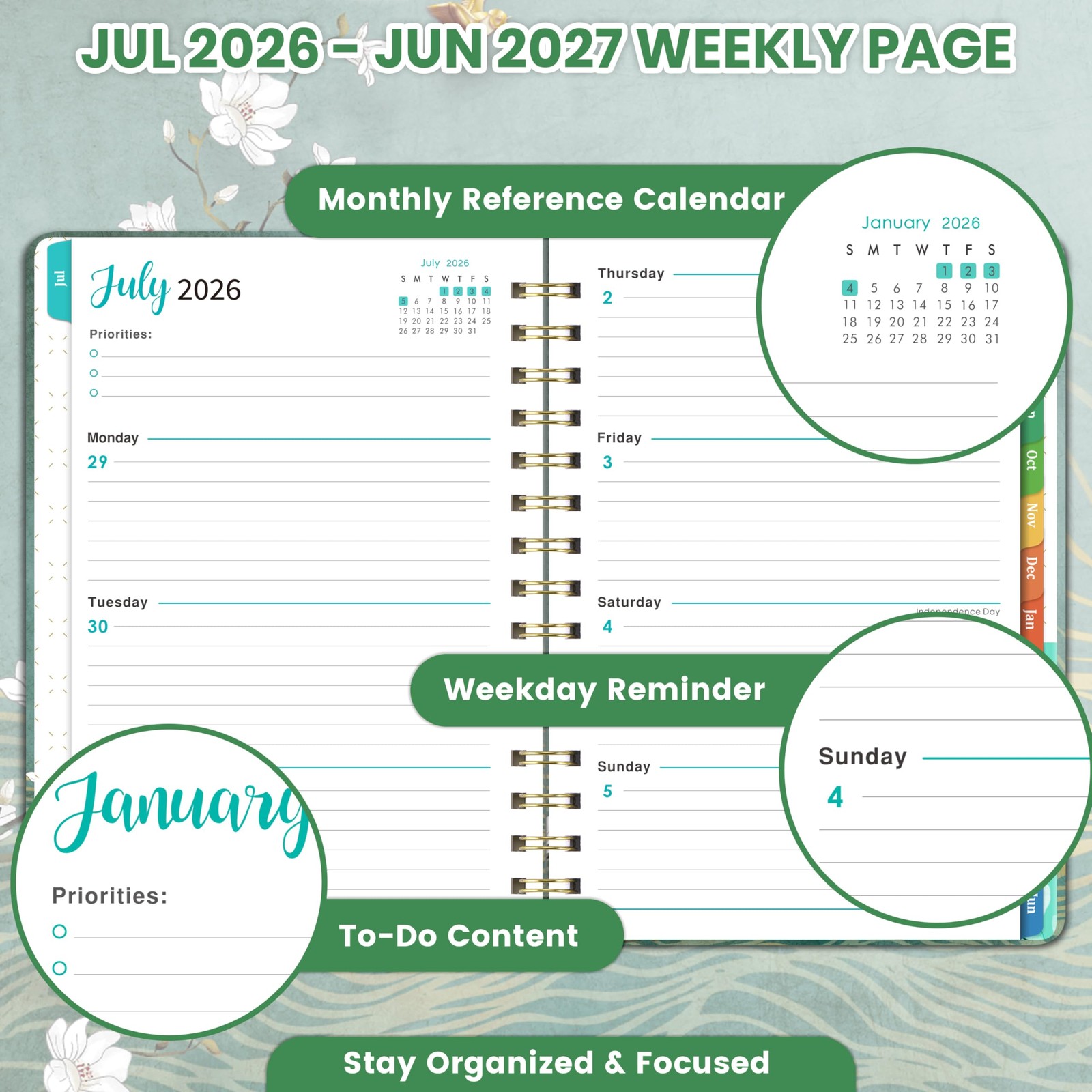 Planner 2026-2027 – JUL. 2026 – JUN. 2027, 2026-2027 Planner Weekly and Month…