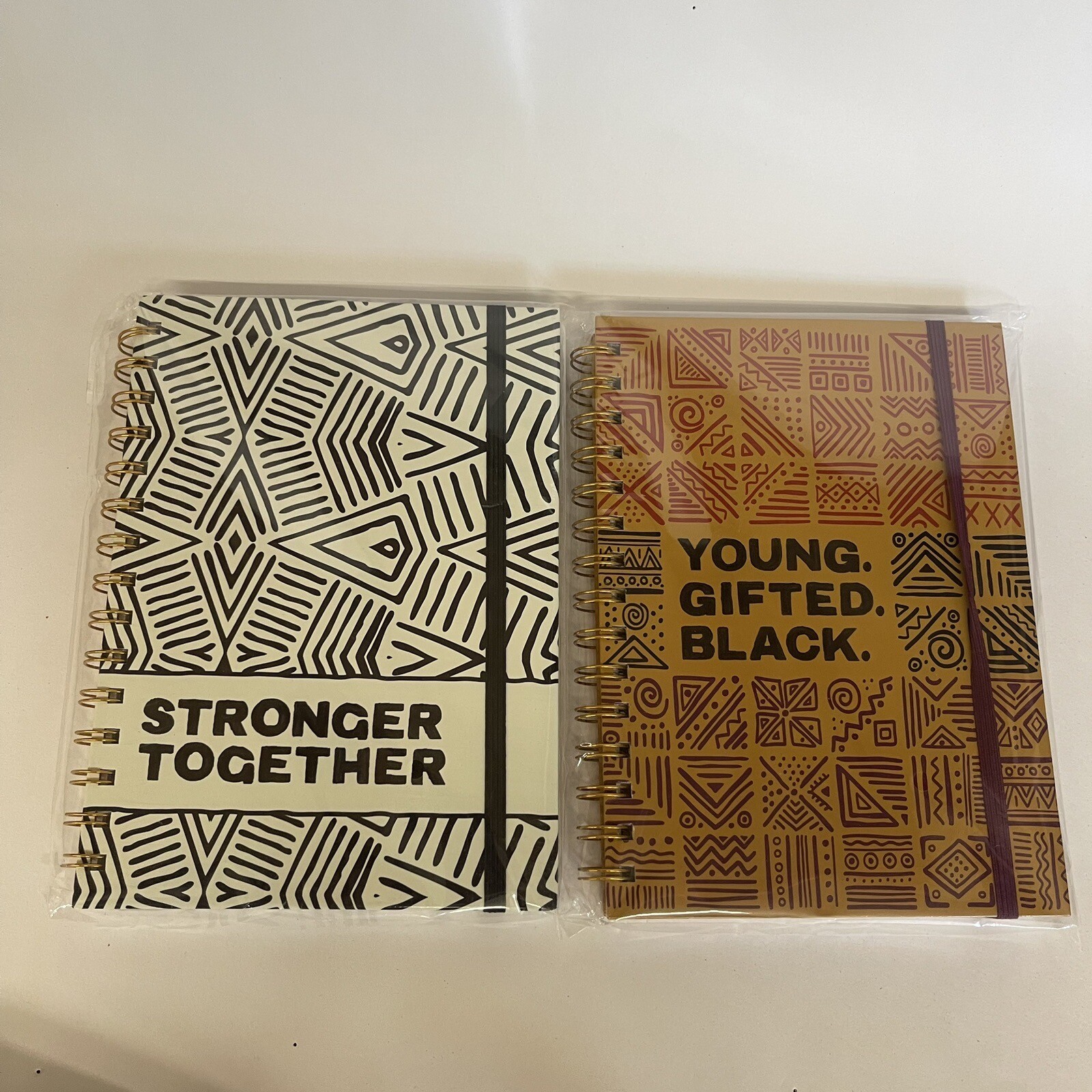 2 Black Lives Matter, 6×8” Notebooks 100 Pages, Abstract patterns White & Brown