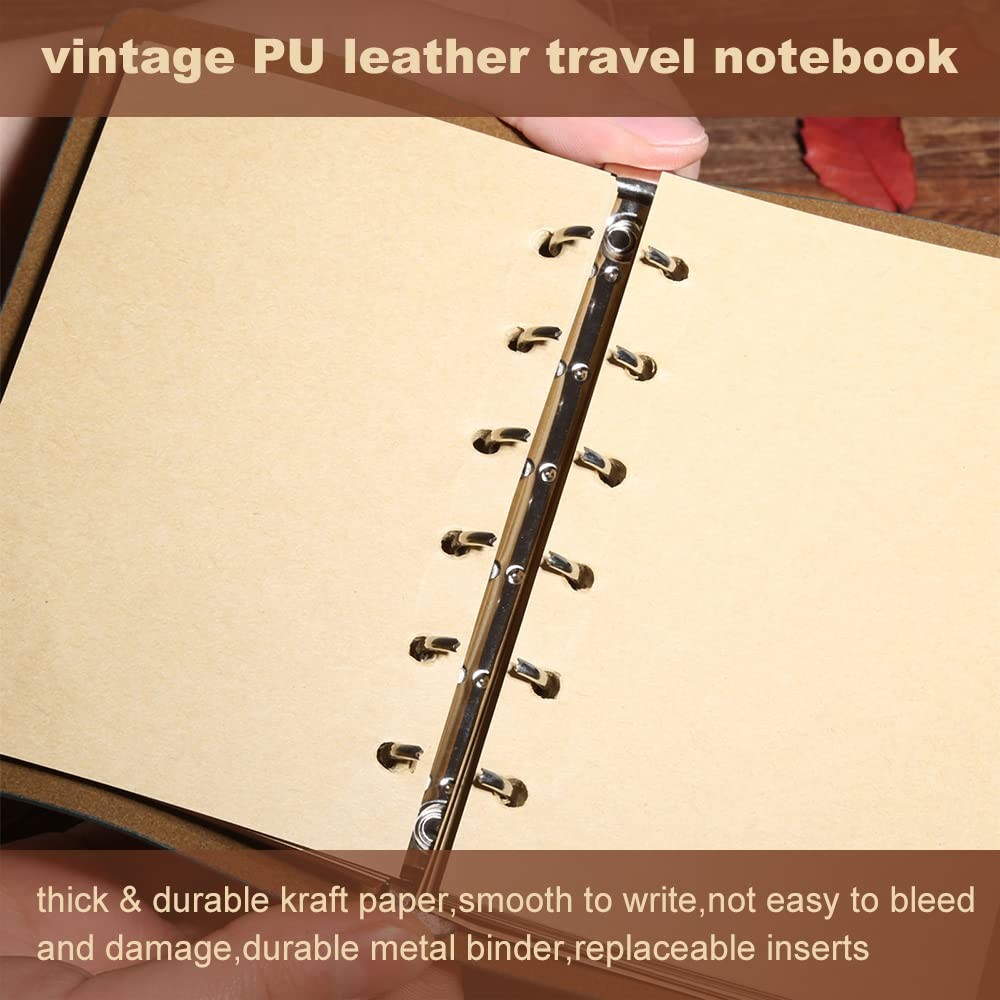 Mtsooning Vintage Leather Journal, 88 Sheets/176 Pages, 5.12″x3.35″, Brown