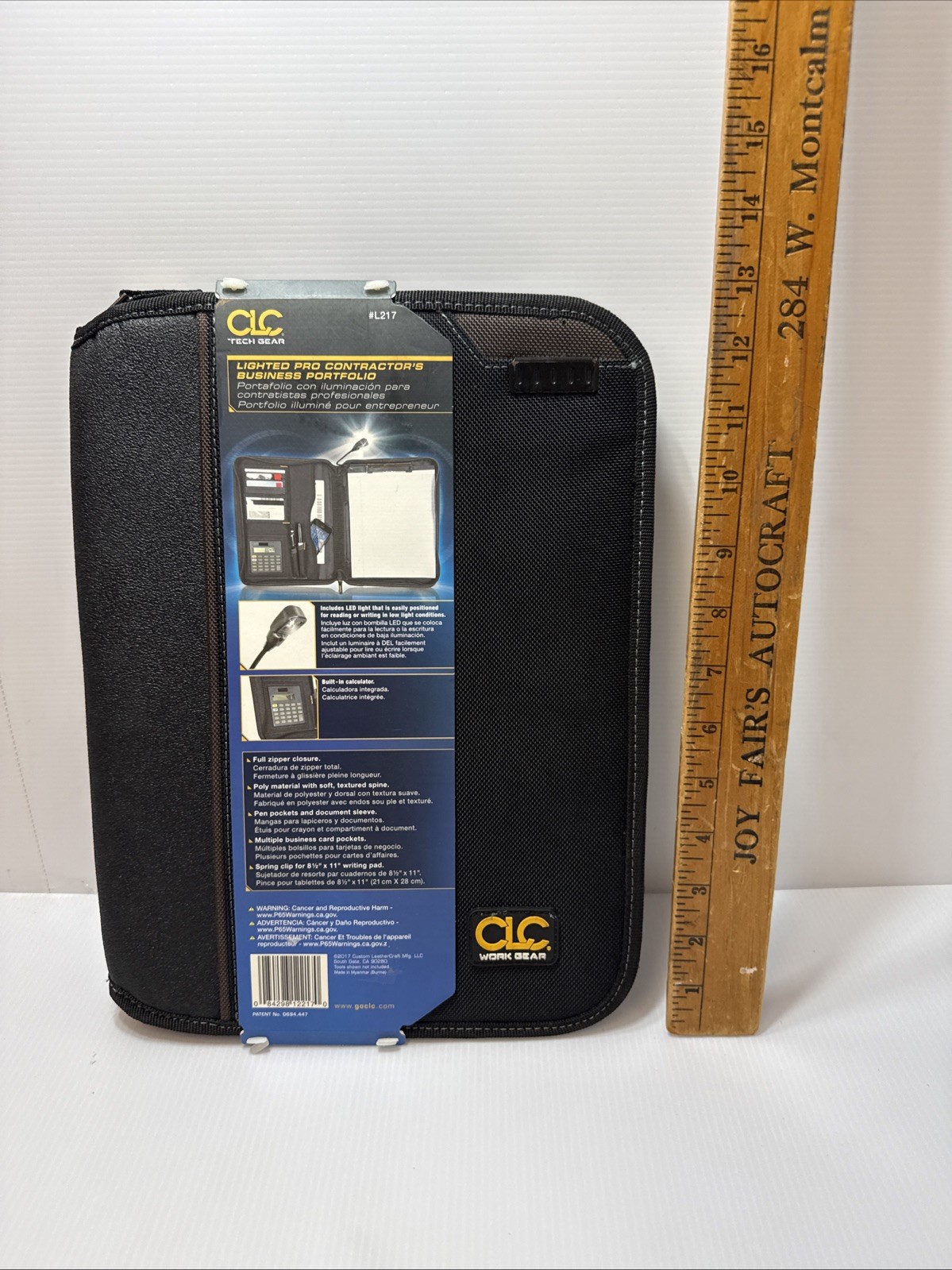 New CLC Tech Gear Lighted Pro Contractors Business Portfolio w/ Calculator L217