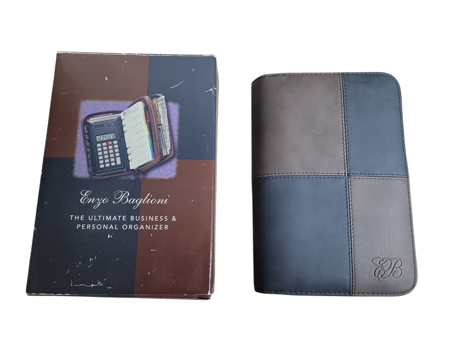 Enzo Baglioni Ultimate Business & Personal Organizer NEW IN BOX Brown Leather