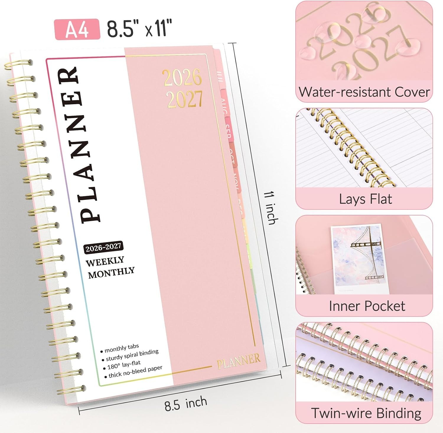 2026-2027 Teacher & Student Planner in Pink – 160 Pages for Effective Planning