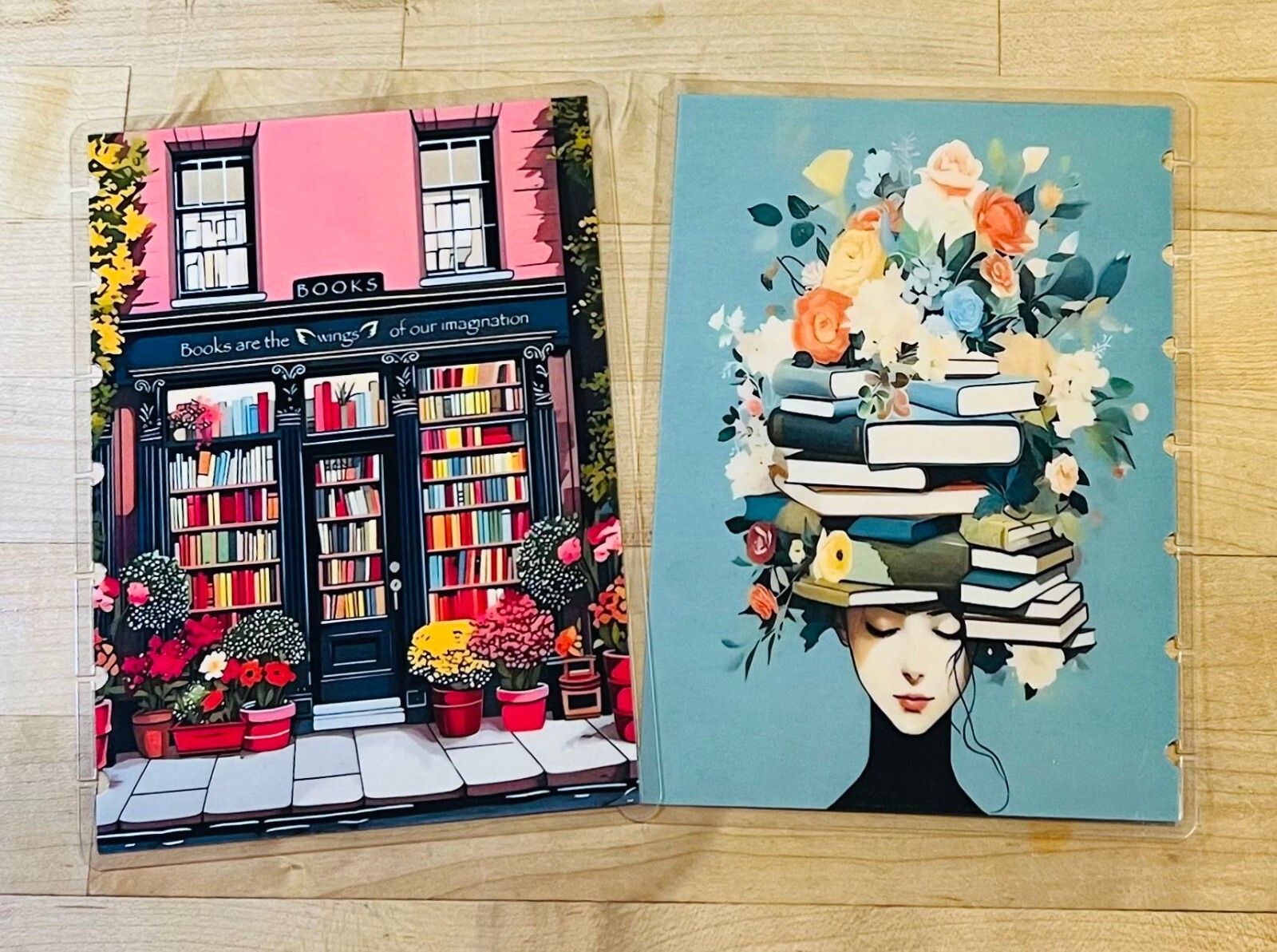 Cute Bookstore Front/Back Cover Set 4 use with MINI HAPPY Planner-