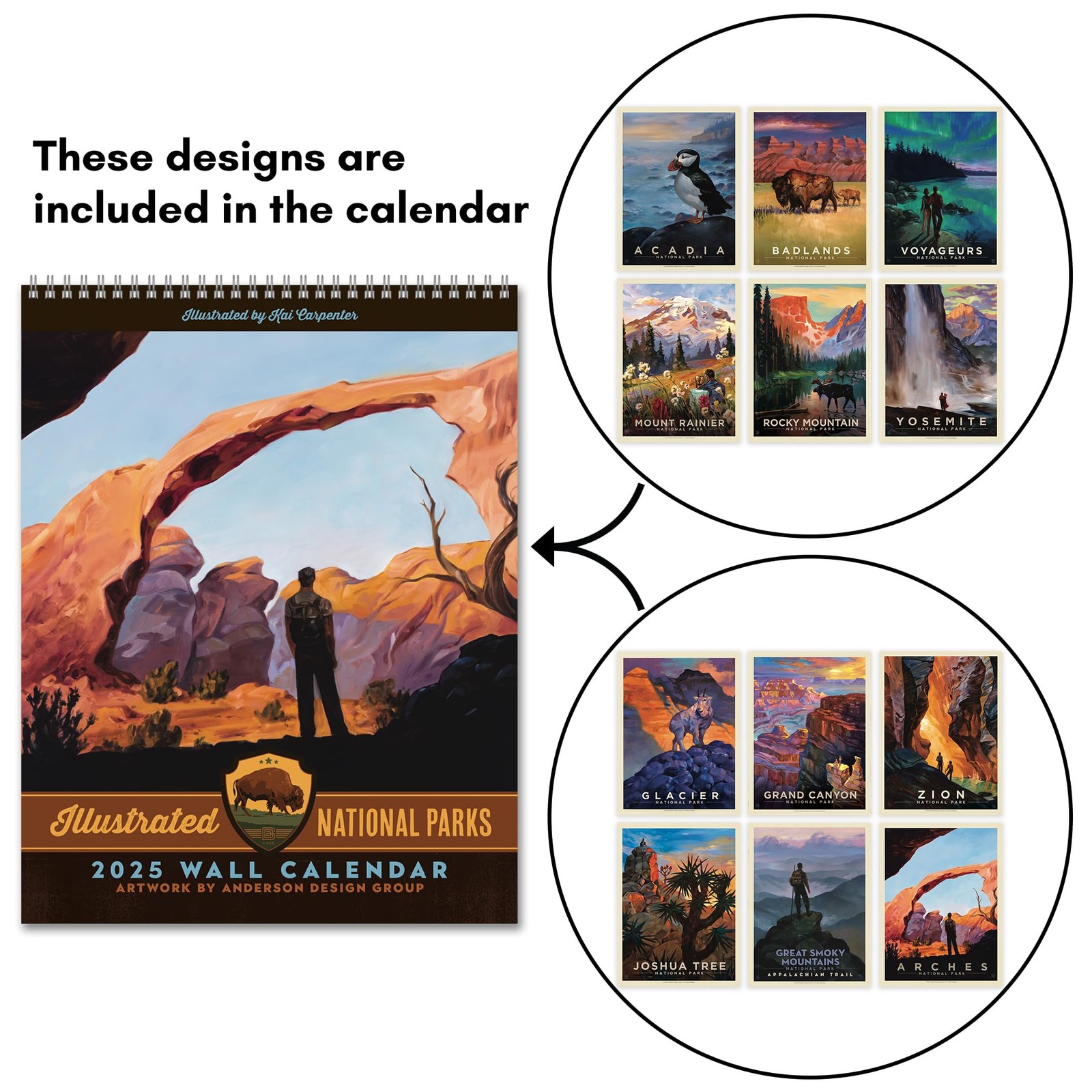 Americanflat 2025 Wall Calendar – Scenic National 10×13, Park