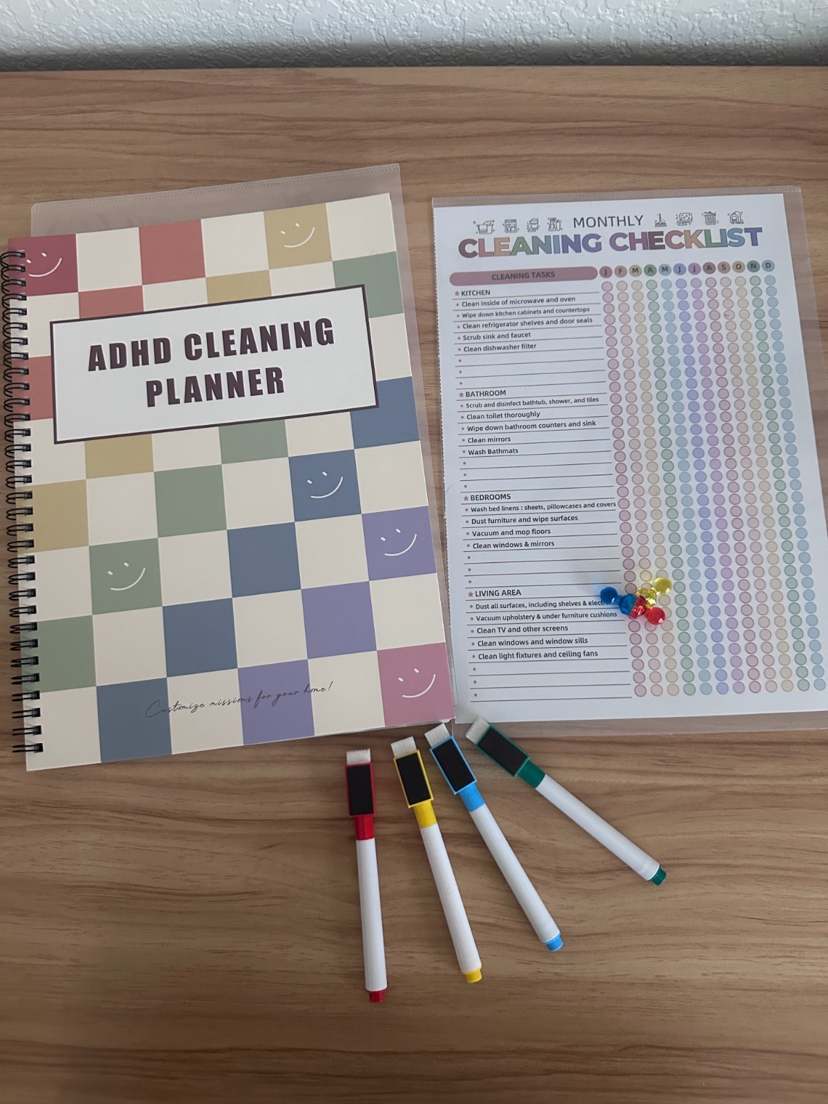 ADHD Spiraled Cleaning Planner Reusable Open Box