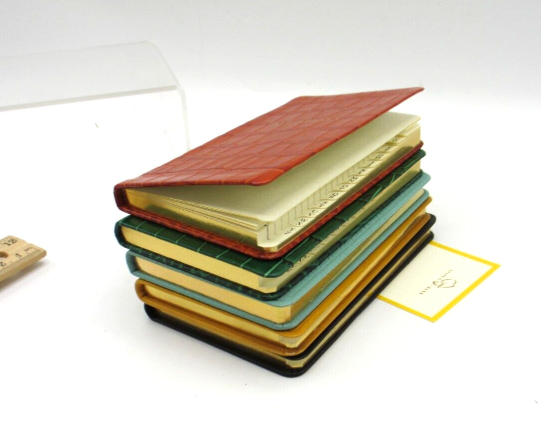 Graphic Image Address Book Pocket Size 3×5″ Leather Cover Orange Crocodile