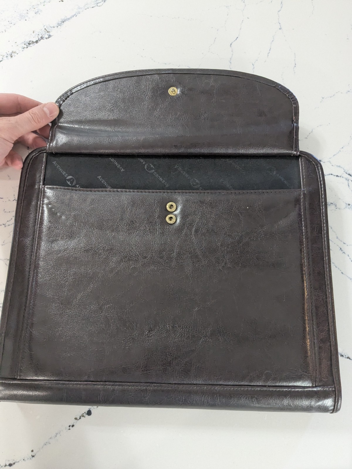 Vintage Avenues America Planner Classic 3-Ring Organizer Zip Brown Leather Folio